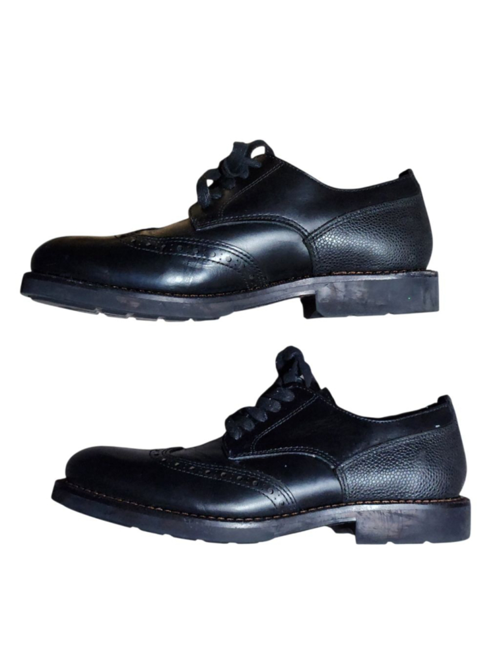Coach Black Leather Wingtip Oxfords Men's Size 9 - Picture 3 of 8